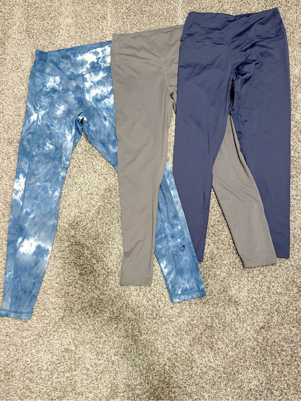 Bundles of Women’s XL Leggings - Tie-Dye, Gray, and Navy NWOT